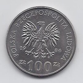 POLAND 100 ZLOTYCH 1986 Y # 160 XF Wladysław I Lokietek 1