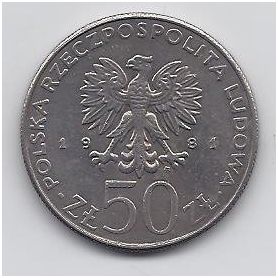 POLAND 50 ZLOTYCH 1981 Y # 128 VF Wladyslaw I Herman 1