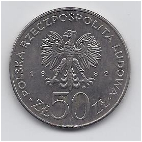 POLAND 50 ZLOTYCH 1982 Y # 133 XF Boleslaw III Krzywousty 1