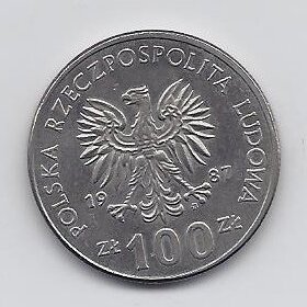 POLAND 100 ZLOTE 1987 Y # 167 XF KAZIMIERZ III 1