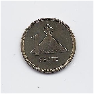 LESOTHO 1 SENTE 1992 KM # 54a AU (with small corrosion dots)