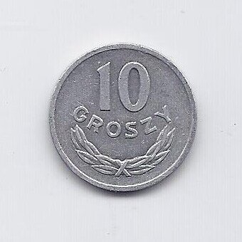 POLAND 10 GROSZY 1967 Y # AA47 VF