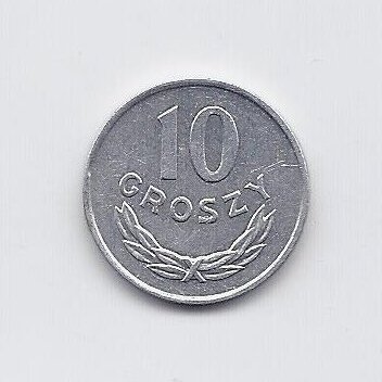 POLAND 10 GROSZY 1977 Y # AA47 VF