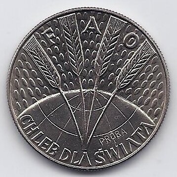 LENKIJA 10 ZLOTYCH 1971 KM # Pr188 AU FAO