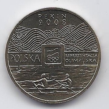 POLAND 2 ZLOTE 2008 Y # 644 AU Beijing 2008