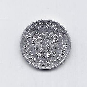 POLAND 10 GROSZY 1967 Y # AA47 VF 1