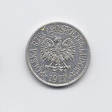 POLAND 10 GROSZY 1977 Y # AA47 VF 1