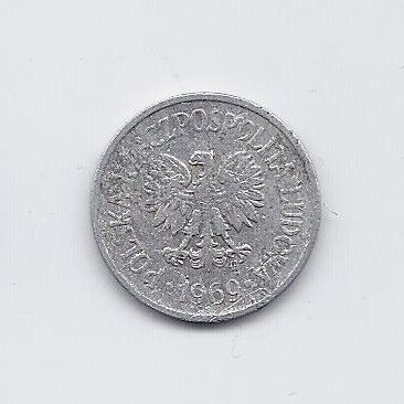 POLAND 10 GROSZY 1969 Y # AA47 VF 1