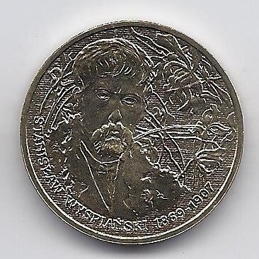 POLAND 2 ZLOTE 2004 Y # 512 AU Stanislaw Wyspianski