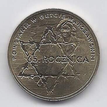 POLAND 2 ZLOTE 2008 Y # 633 AU Warsaw Ghetto Uprising