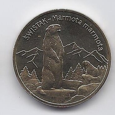 POLAND 2 ZLOTE 2006 Y # 534 AU Marmot