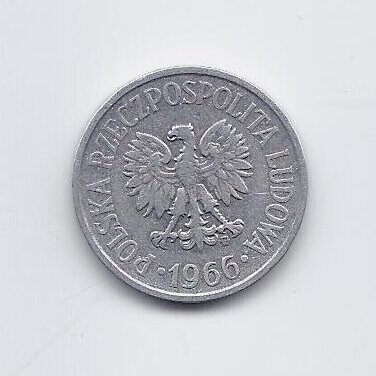 POLAND 20 GROSZY 1966 Y # 47A VF 1