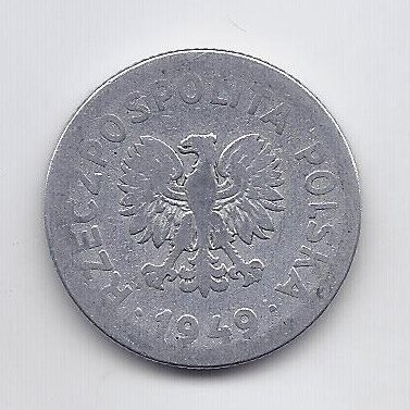 POLAND 1 ZLOTY 1949 Y # 45a F 1