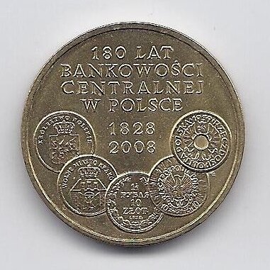 POLAND 2 ZLOTE 2009 Y # 675 AU Central Banking