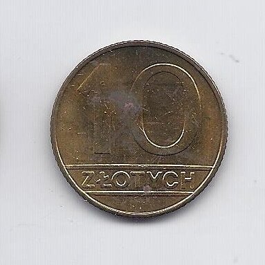 POLAND 10 ZLOTYCH 1989 Y # 152.2 F