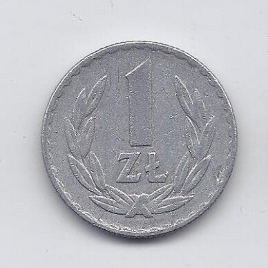 POLAND 1 ZLOTY 1974 Y # 49.1 VF