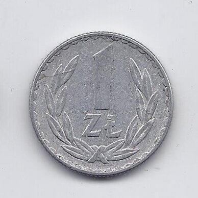 POLAND 1 ZLOTY 1975 Y # 49.1 VF