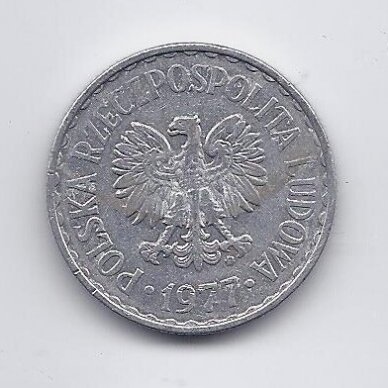 POLAND 1 ZLOTY 1977 Y # 49.1 VF 1