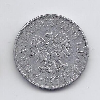 POLAND 1 ZLOTY 1978 Y # 49.1 VF 1