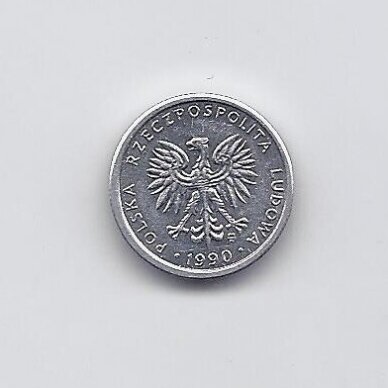 POLAND 1 ZLOTY 1990 Y # 49.3 VF/XF 1