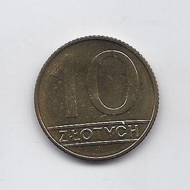 POLAND 10 ZLOTYCH 1989 Y # 152.2 AU