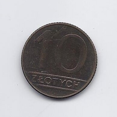 POLAND 10 ZLOTYCH 1989 Y # 152.2 F/VF