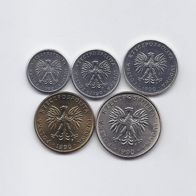 LENKIJA 1990 m. 5 monetų rinkinys 1