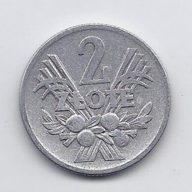POLAND 2 ZLOTE 1960 Y # 46 VF