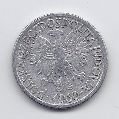 POLAND 2 ZLOTE 1960 Y # 46 VF 1