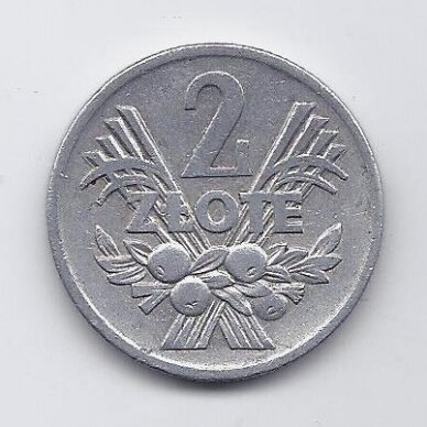 POLAND 2 ZLOTE 1974 Y # 46 VF