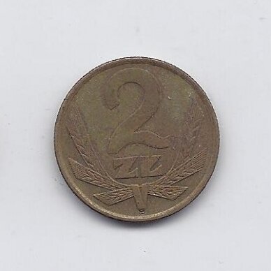 POLAND 2 ZLOTE 1975 Y # 80.1 VF