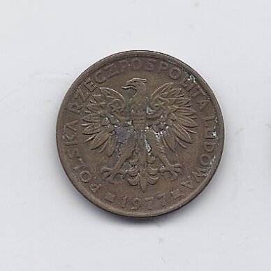 POLAND 2 ZLOTE 1977 Y # 80.1 VF 1
