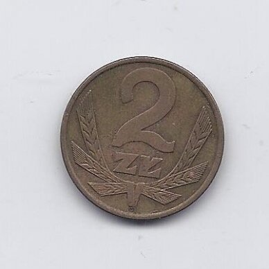 POLAND 2 ZLOTE 1977 Y # 80.1 VF