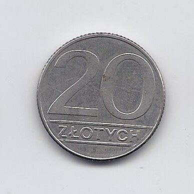 POLAND 20 ZLOTYCH 1989 Y # 153.2 VF/XF
