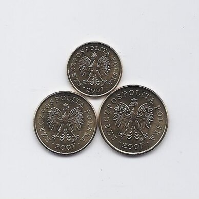 POLAND 2007 THREE UNCIRCULATED COINS SET 1