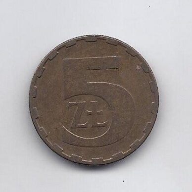 POLAND 5 ZLOTYCH 1986 Y # 81.2 VF