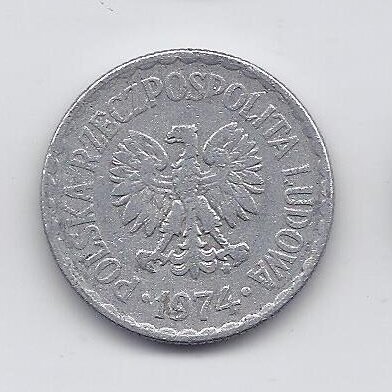 POLAND 1 ZLOTY 1974 Y # 49.1 VF 1