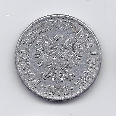 POLAND 1 ZLOTY 1976 Y # 49.1 VF 1