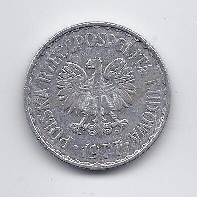 POLAND 1 ZLOTY 1977 Y # 49.1 VF 1