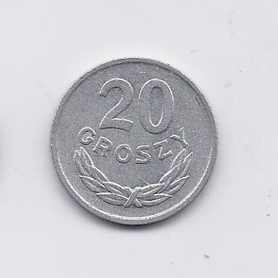 POLAND 20 GROSZY 1968 Y # 47A VF