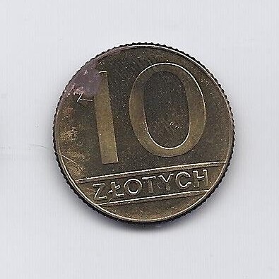 POLAND 10 ZLOTYCH 1990 Y # 152.2 F