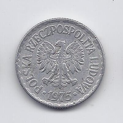POLAND 1 ZLOTY 1975 Y # 49.1 VF 1