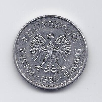 POLAND 1 ZLOTY 1988 Y # 49.2 VF 1