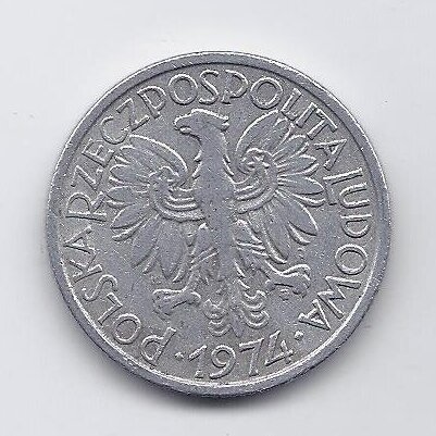 POLAND 2 ZLOTE 1974 Y # 46 VF 1