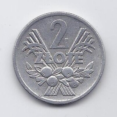 POLAND 2 ZLOTE 1974 Y # 46 VF