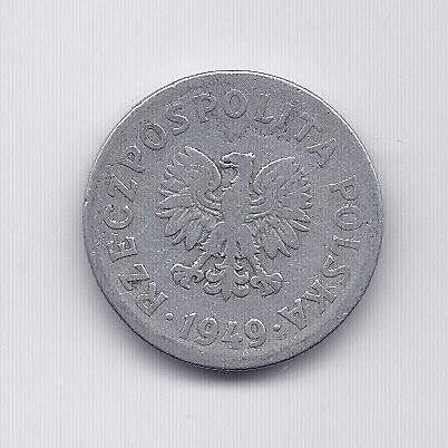 POLAND 50 GROSZY 1949 Y # 44a F 1