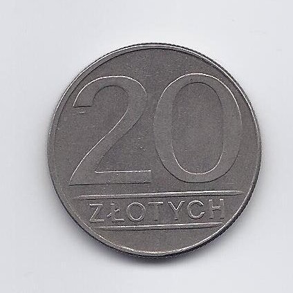 POLAND 20 ZLOTYCH 1987 Y # 153.1 VF