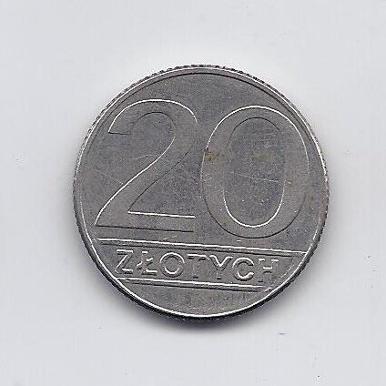POLAND 20 ZLOTYCH 1989 Y # 153.2 VF/XF