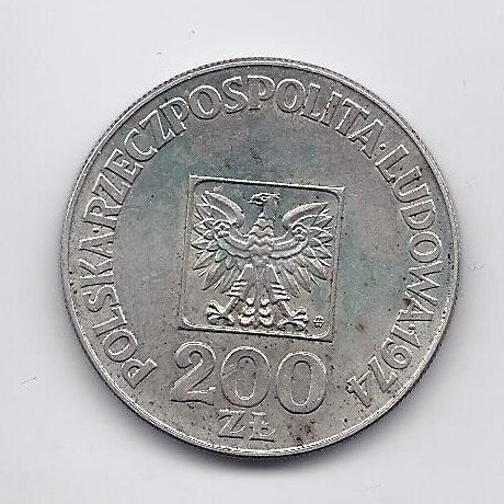 LENKIJA 200 ZLOTYCH 1974 Y # 72 XF Žmonių respublika 1