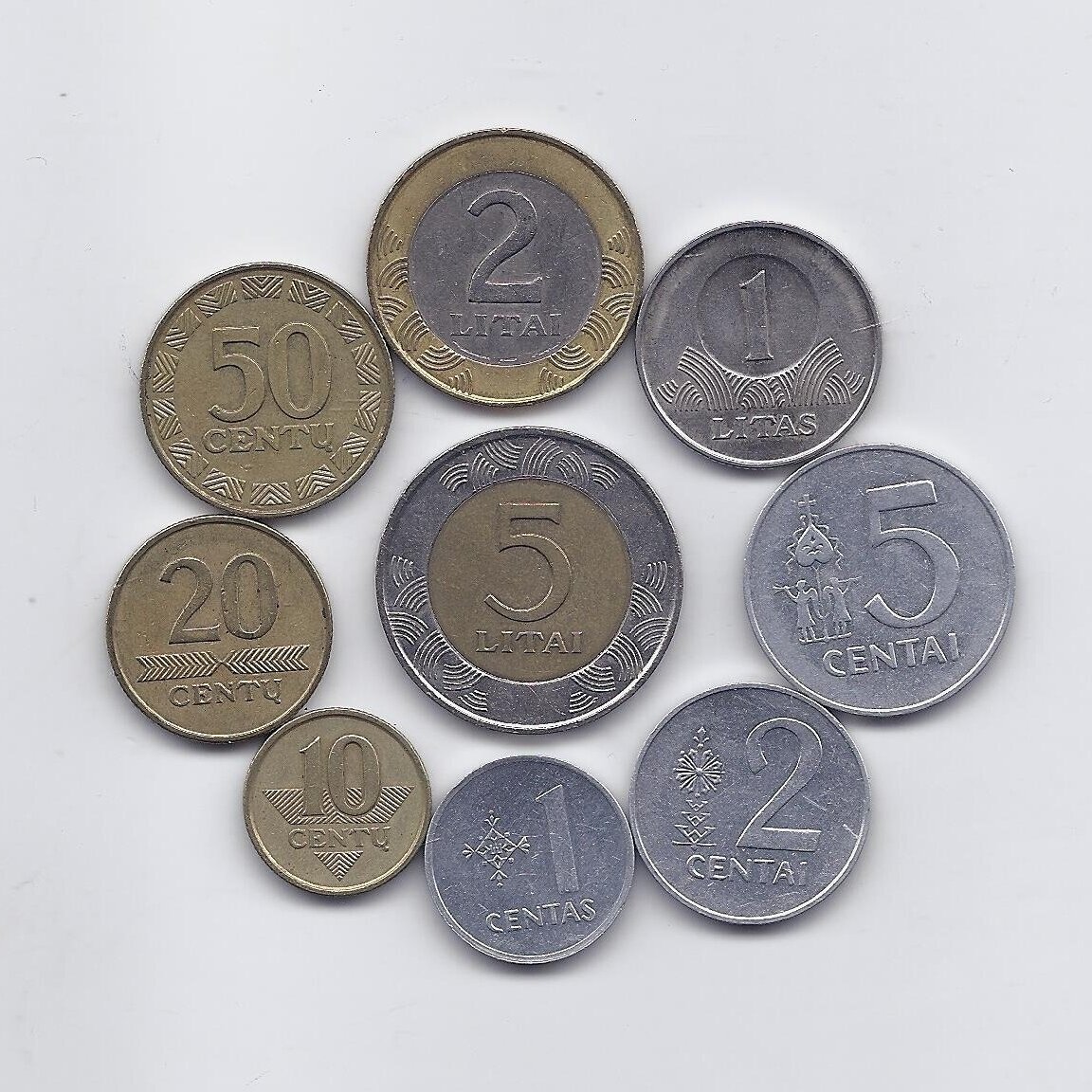 LIETUVA 1991 - 2009 m. 9 monetų rinkinys